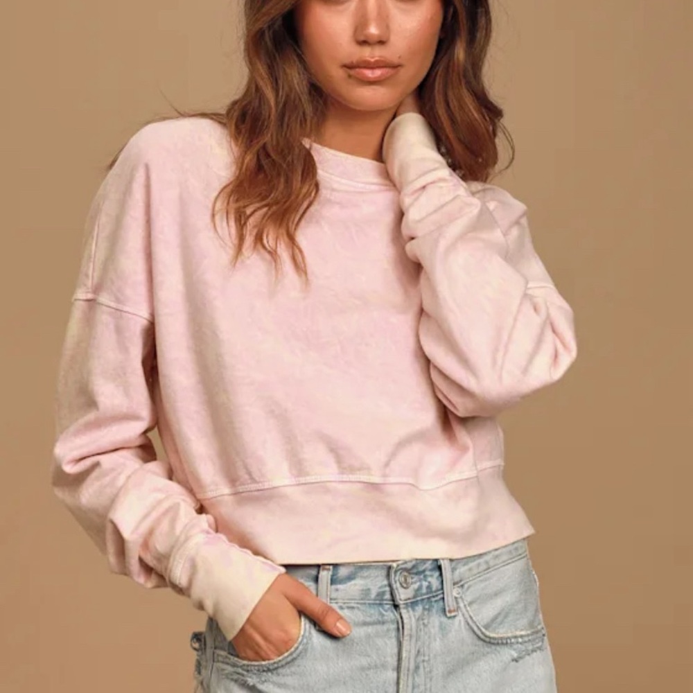 Lulu's Soft Pink Crewneck Top
